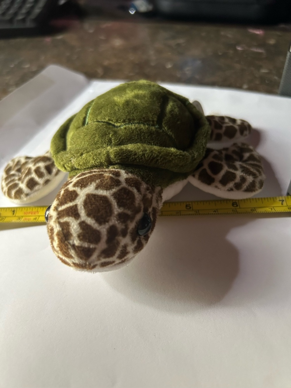Green Plush Sea Turtle Stuffed Animal - Picture 3 of 4
